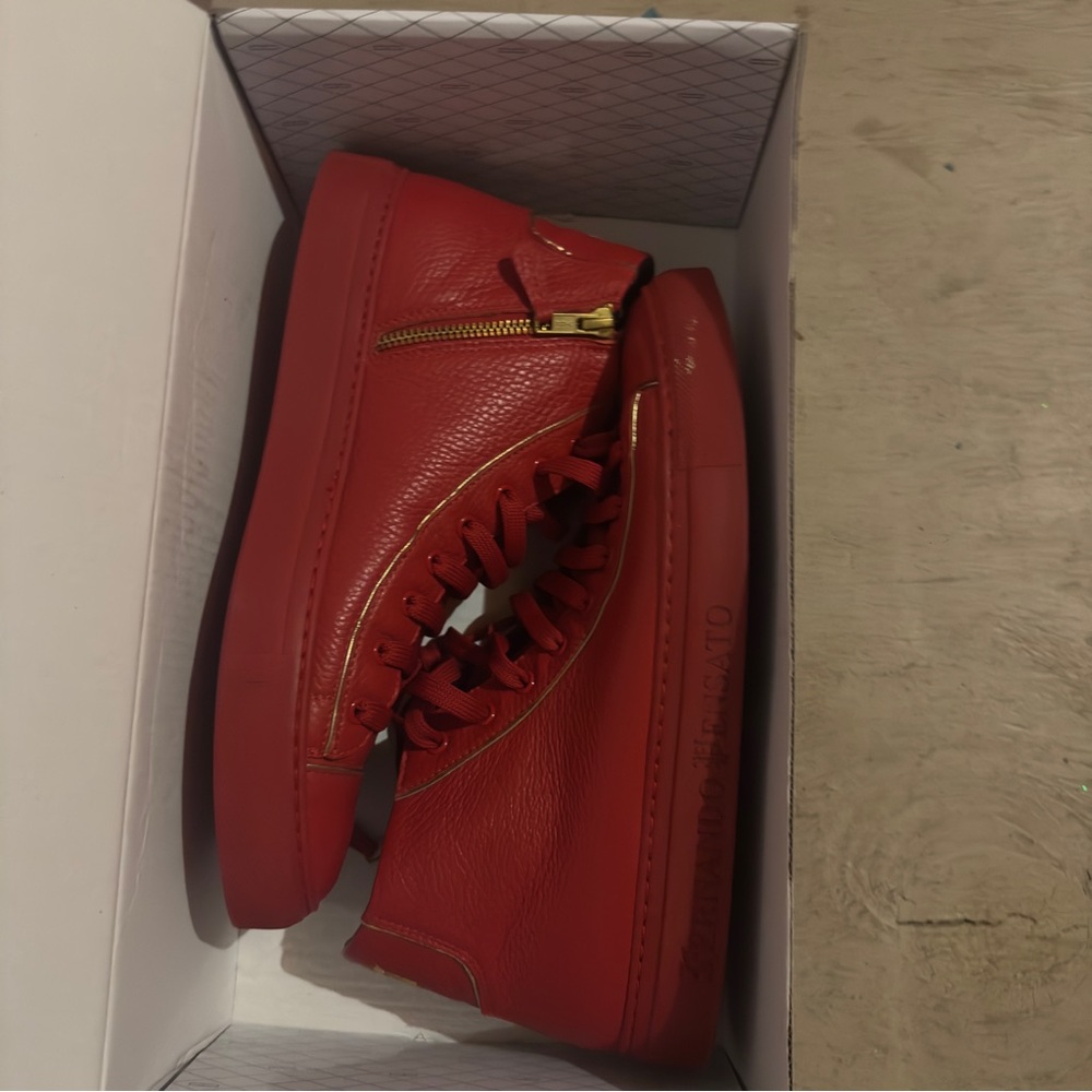Fernando Pensato Red High-Top Sneakers
